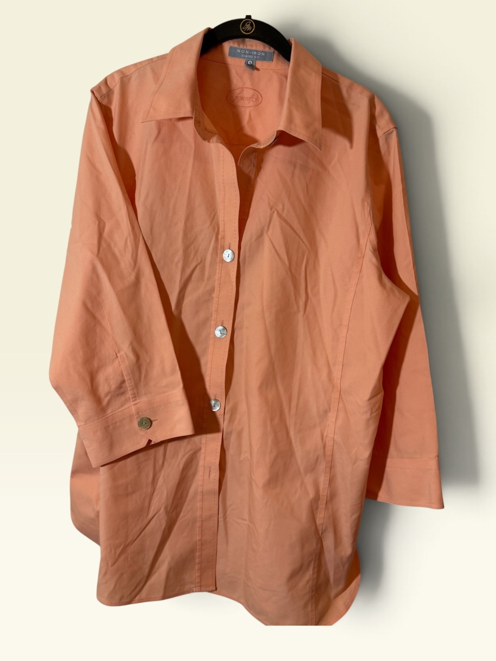 Foxcroft Button-Down Shirt in Peach